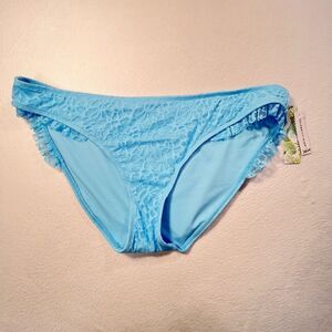 Celebrity Pink Swim Junior's Plus Size XXL Blue Lace Swim Bottom NWT